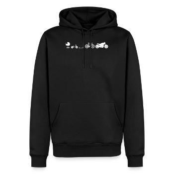 Motorrad Evolution Biker Geschenk Motorradfahrer - Männer Premium Bio Hoodie - Schwarz - Vorne - Nico (187cm)
