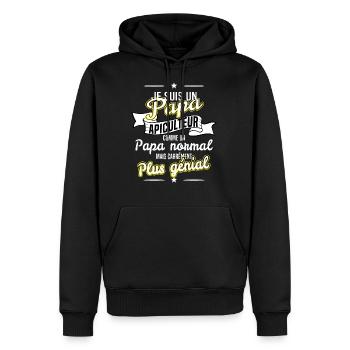 Apiculteur - Apiculture - Sweat à capuche Premium bio Homme - noir - Devant - Nico (187cm)