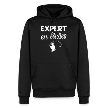Expert in birdies humor golf anniversary sport - Men’s Premium Organic Hoodie - black - Front - Nico (187cm)