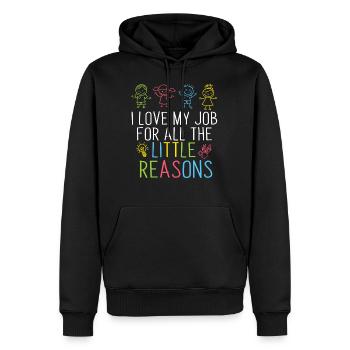 Lehrer Geschenk I Love My Job Motivational - Männer Premium Bio Hoodie - Schwarz - Vorne - Nico (187cm)