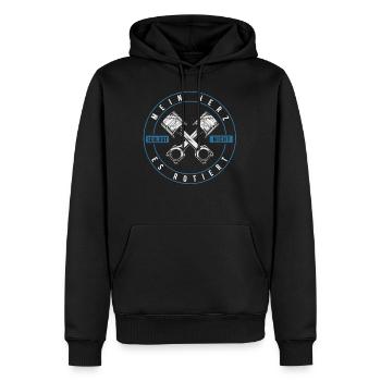 Moteur oscillant, moteur à piston circulaire cadeau voitures anciennes - Sweat à capuche Premium bio Homme - noir - Devant - Nico (187cm)