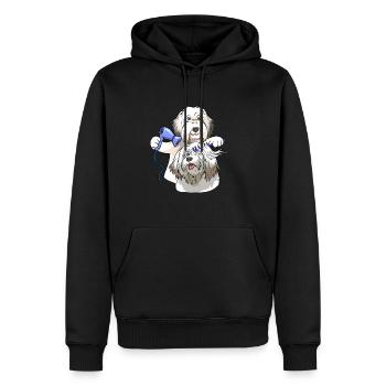 Toiletteuse pour chiens Coiffeur pour chiens Bobtail Pet Toiletteuse - Sweat à capuche Premium bio Homme - noir - Devant - Nico (187cm)