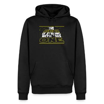 Nerdy The Sarcasm Is Strong With This One 2 - Men’s Premium Organic Hoodie - black - Front - Nico (187cm)