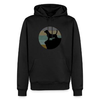 beagle - Felpa con cappuccio ecologica premium da uomo - nero - Fronte - Nico (187cm)