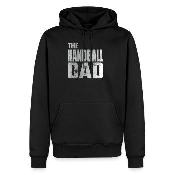 Cadeau de joueur de handball père papa handball - Sweat à capuche Premium bio Homme - noir - Devant - Nico (187cm)