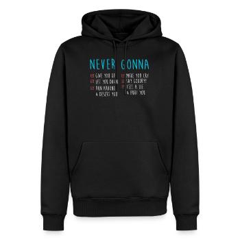 Never Gonna Give You Up Musique des années 80 - Sweat à capuche Premium bio Homme - noir - Devant - Nico (187cm)