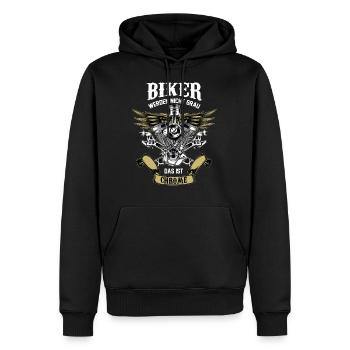 Biker werden nicht grau, Das ist Chrome. Motorrad - Männer Premium Bio Hoodie - Schwarz - Vorne - Nico (187cm)