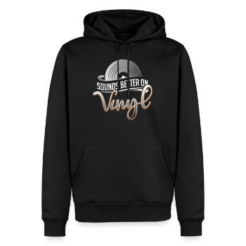 Sounds Better On Vinyl DJ Musik Plattenspieler - Männer Premium Bio Hoodie - Schwarz - Vorne - Nico (187cm)