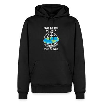 Société de la Terre plate - Théorie de la Terre plate - Sweat à capuche Premium bio Homme - noir - Devant - Nico (187cm)