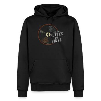 Sounds Better On Vinyl DJ Audiophile Geschenk - Männer Premium Bio Hoodie - Schwarz - Vorne - Nico (187cm)