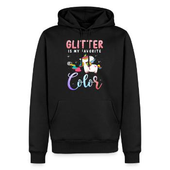 Unicorn Glitter est mon cadeau de couleur préféré - Sweat à capuche Premium bio Homme - noir - Devant - Nico (187cm)