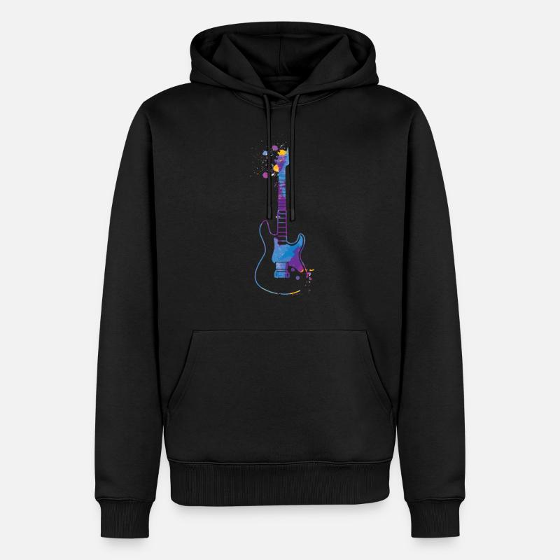 Guitar Splash Guitar Player Gift Guitare électrique - Sweat à capuche Premium bio Homme - noir