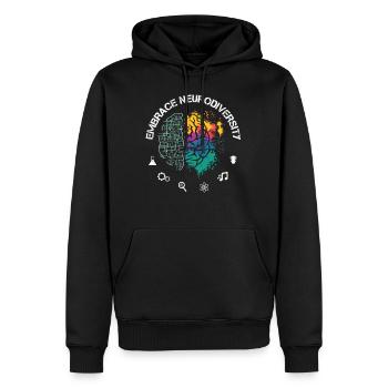 Embrance Neurodiversity TDAH Autisme TSA - Sweat à capuche Premium bio Homme - noir - Devant - Nico (187cm)
