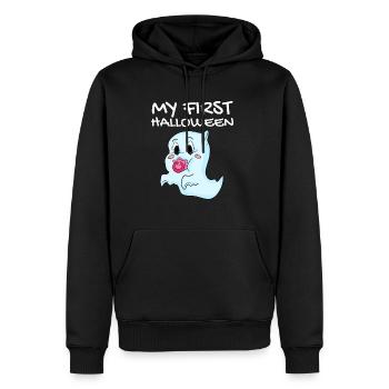 Mon premier bébé d'Halloween - Sweat à capuche Premium bio Homme - noir - Devant - Nico (187cm)