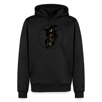 sorcière - Sweat à capuche Premium bio Homme - noir - Devant - Nico (187cm)