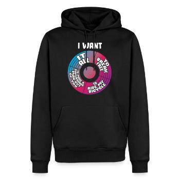 Musique rétro lyrique des années 80 - Je veux tout - Sweat à capuche Premium bio Homme - noir - Devant - Nico (187cm)