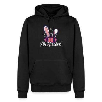 Ski Haserl - Männer Premium Bio Hoodie - Schwarz - Vorne - Nico (187cm)