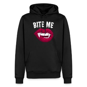 Beißen Sie mich Vampir Halloween Kostüm Geschenk - Männer Premium Bio Hoodie - Schwarz - Vorne - Nico (187cm)