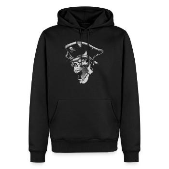 Pirat Totenkopf - Männer Premium Bio Hoodie - Schwarz - Vorne - Nico (187cm)