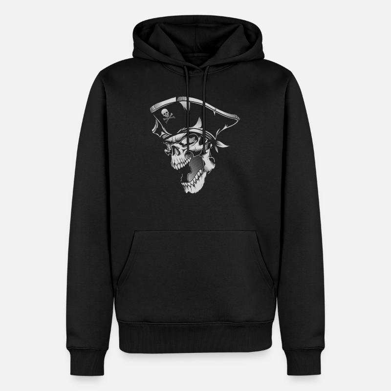 Crâne de pirate - Sweat à capuche Premium bio Homme - noir