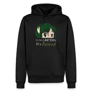 Anime - Sweat à capuche Premium bio Homme - noir - Devant - Nico (187cm)