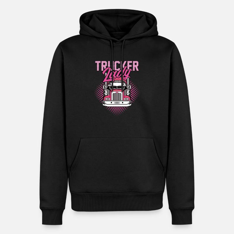 LKW Fahrerin oder Fernfahrerin Geschenkidee - Männer Premium Bio Hoodie - Schwarz