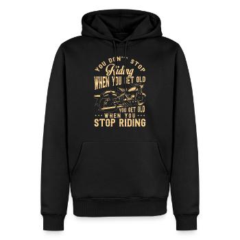 Cadeau de motocycliste, motard et motard - Sweat à capuche Premium bio Homme - noir - Devant - Nico (187cm)