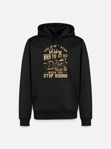 Motorrijder cadeau, motorrijder en motorrijder - Mannen Premium Bio hoodie - zwart
