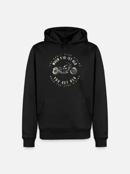Motorrijder cadeau, motorrijder en motorrijder - Mannen Premium Bio hoodie - zwart