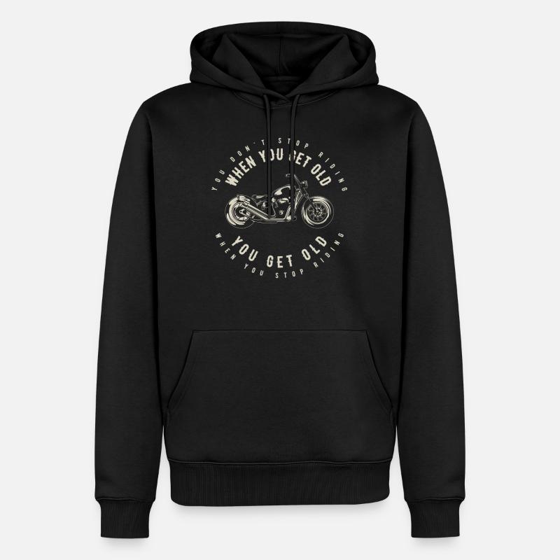 Motorradfahrer Geschenk, Biker & Bikerin - Männer Premium Bio Hoodie - Schwarz