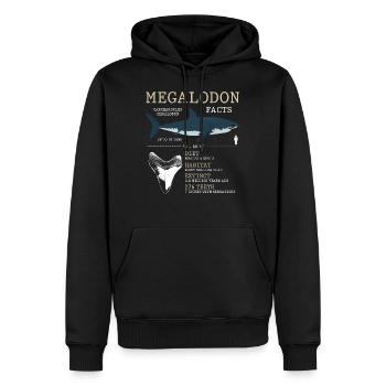 mégalodone, requin, requin, - Sweat à capuche Premium bio Homme - noir - Devant - Nico (187cm)