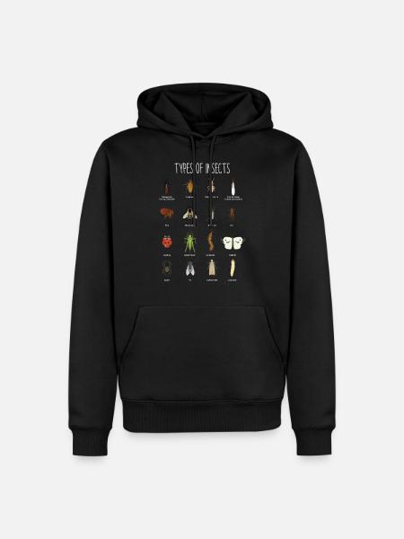 Insects, insect species, butterfly, ladybug - Men’s Premium Organic Hoodie - black