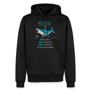 Hai Megalodon Fakten, Haiart , Hai Geschenk - Männer Premium Bio Hoodie - Schwarz - Vorne - Nico (187cm)