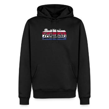 Frikandel with Holland flag - Men’s Premium Organic Hoodie - black - Front - Nico (187cm)