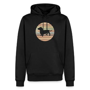 Dackel Dachshund Teckel Retro Hunde Geschenk - Männer Premium Bio Hoodie - Schwarz - Vorne - Nico (187cm)