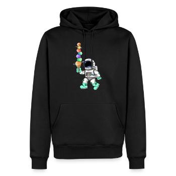 Mignon astronaute avec de l’équipe de glace de la planète - Sweat à capuche Premium bio Homme - noir - Devant - Nico (187cm)