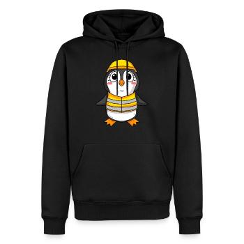 Richtfest Pinguin Hausbau Haus bauen Geschenk - Männer Premium Bio Hoodie - Schwarz - Vorne - Nico (187cm)