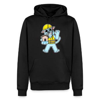 Bauherr Katze Richtfest Haus bauen Geschenk - Männer Premium Bio Hoodie - Schwarz - Vorne - Nico (187cm)