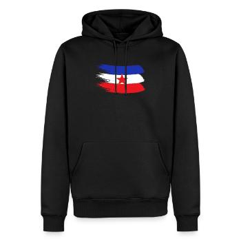 Cadeau du drapeau des Balkans Yougoslavie Yougoslavie - Sweat à capuche Premium bio Homme - noir - Devant - Nico (187cm)