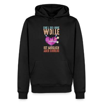 Stricken Häkeln und kreative Handarbeiten - Männer Premium Bio Hoodie - Schwarz - Vorne - Nico (187cm)