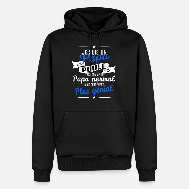 papa poule - Sweat à capuche Premium bio Homme - noir