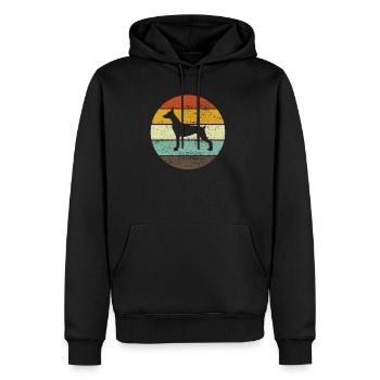 Doberman Canine Dog Retro Vintage Chiot Cadeau - Sweat à capuche Premium bio Homme - noir - Devant - Nico (187cm)