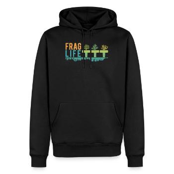 Ask Life Coral Aquarium & Aquarist, eau salée - Sweat à capuche Premium bio Homme - noir - Devant - Nico (187cm)