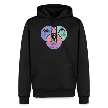 Life Universe Everything 42 Purpose of life - Men’s Premium Organic Hoodie - black - Front - Nico (187cm)