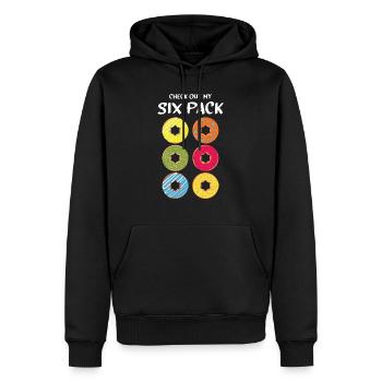 Donut Waschbrettbauch Six Pack lustig Geschenk - Männer Premium Bio Hoodie - Schwarz - Vorne - Nico (187cm)