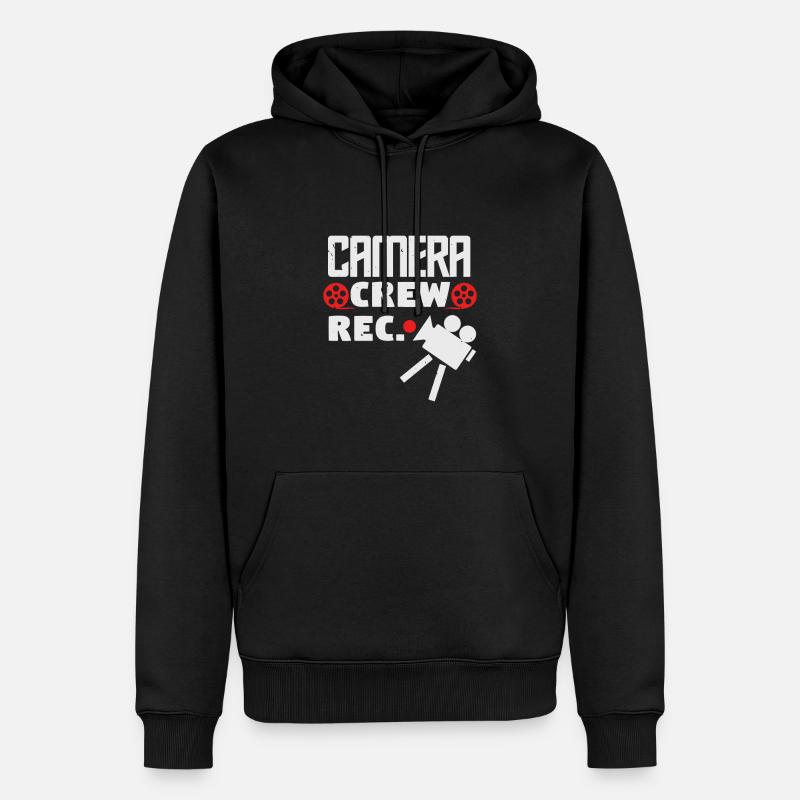 camera crew rec - Sweat à capuche Premium bio Homme - noir