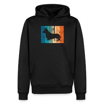Corgi Retro Welsh Corgi Pembroke Dog Gift - Sweat à capuche Premium bio Homme - noir - Devant - Nico (187cm)