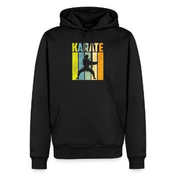 Karaté rétro arts martiaux japon combattant cadeau - Sweat à capuche Premium bio Homme - noir - Devant - Nico (187cm)