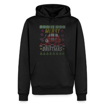 Merry Driftmas Chandails de Noël laids drôles - Sweat à capuche Premium bio Homme - noir - Devant - Nico (187cm)