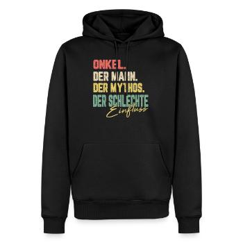 Bester Onkel Schlechter Einfluss Familie Geschenk - Männer Premium Bio Hoodie - Schwarz - Vorne - Nico (187cm)